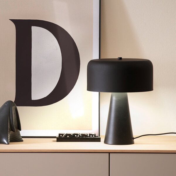 Schöner Wohnen Lampa de masă PENTO, negru, înălțime 35 cm, metal, E27, Negru, Camera de zi / sufragerie, Metal, Modern
