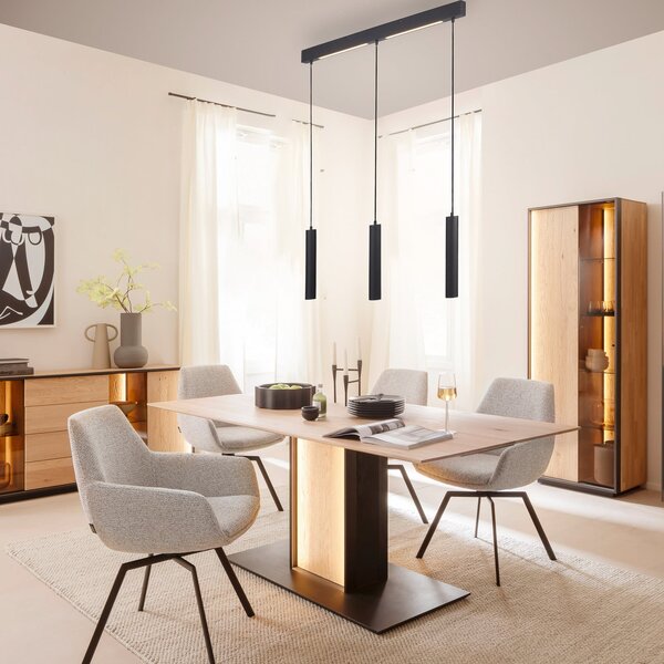 Schöner Wohnen Lampă suspendată LED DANTE, negru, 3 x GU10, lungime 90 cm, metal, Negru, Camera de zi / sufragerie, Metal, Modern