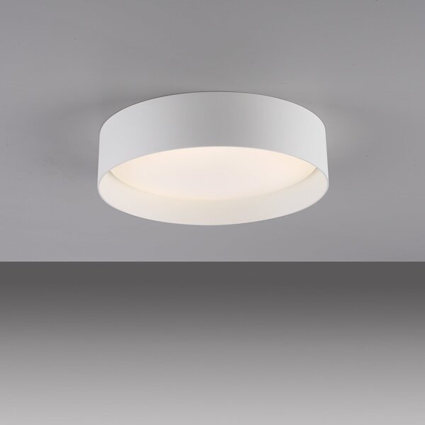 Schöner Wohnen Plafonieră LED TAVOLI, albă, Ø 29 cm, metal, CCT, dimabil, reglabil, Alb, Camera de zi / sufragerie, Metal
