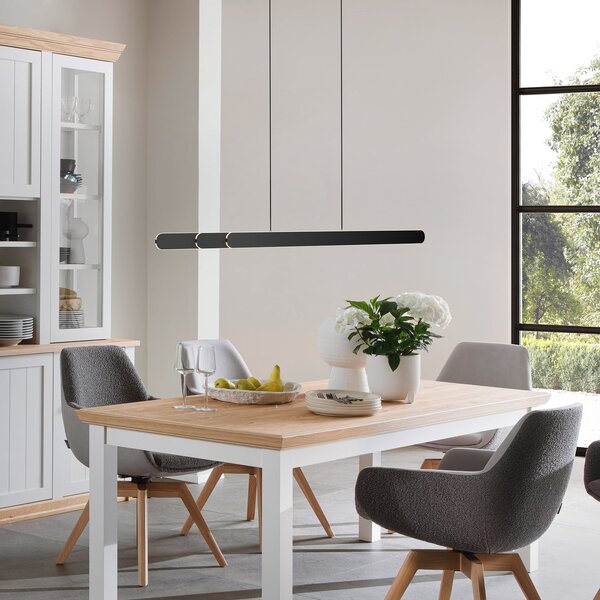 Schöner Wohnen Lampă suspendată LED ADRIANA ROUND, negru, lungime 160 cm, metal, CCT, reglabil, Negru, Camera de zi / sufragerie, Aluminiu, Modern