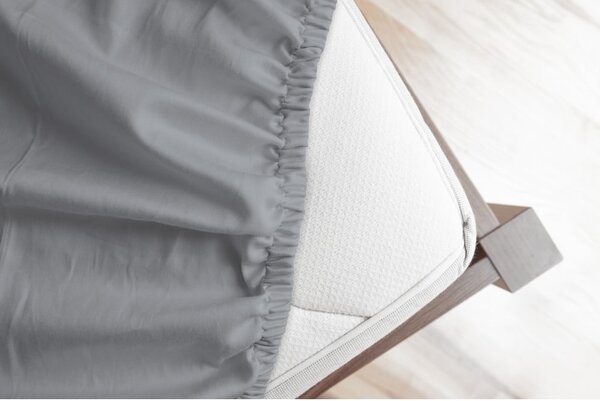 Cearceaf gri din flanelă cu elastic 140x200 cm – Good Morning