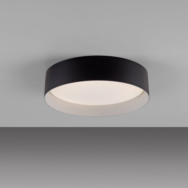 Schöner Wohnen Plafonieră LED TAVOLI, negru, Ø 29 cm, metal, CCT, dimabil, reglabil, Negru, Camera de zi / sufragerie, Metal