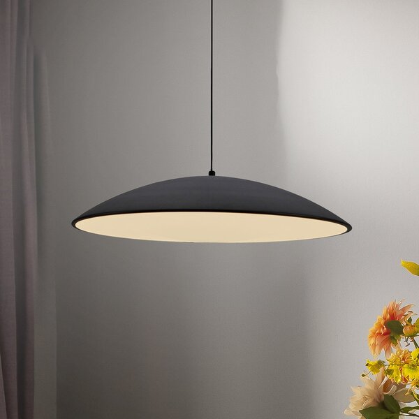 Schöner Wohnen Lampă suspendată LED LENTE, negru, Ø 50 cm, metal, Switchdim, reglabil, Negru, Camera de zi / sufragerie, Metal, Modern