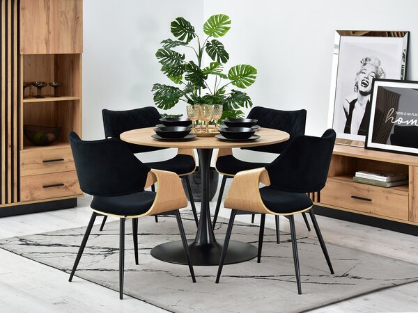 Scaun Rolf K (stejar negru + negru). Promo -14%. 1111252