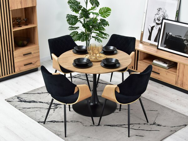 Scaun Rolf K (stejar negru + negru). Promo -14%. 1111252