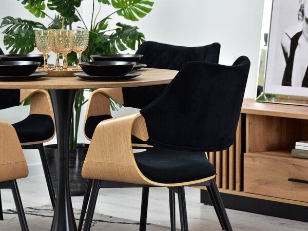Scaun Rolf K (stejar negru + negru). Promo -14%. 1111252