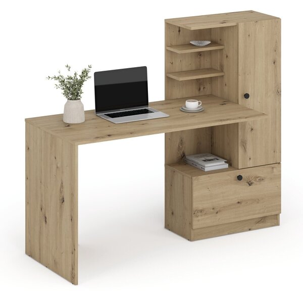 Birou Houston 2148, Stejar artizan, PAL laminat, 74x150x60cm, 44.2 kg