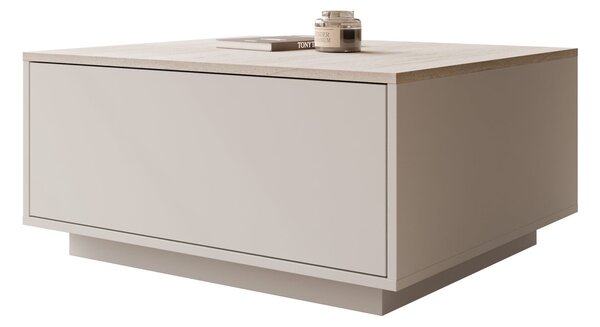 Măsuță de cafea Comfivo Unda, Bej, Deschis Travertine, PAL laminat, 39x70x80cm, 25.5 kg