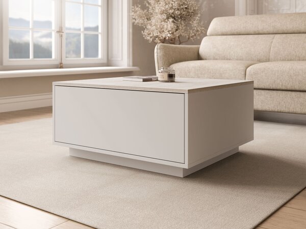 Măsuță de cafea Comfivo Unda, Bej, Deschis Travertine, PAL laminat, 39x70x80cm, 25.5 kg