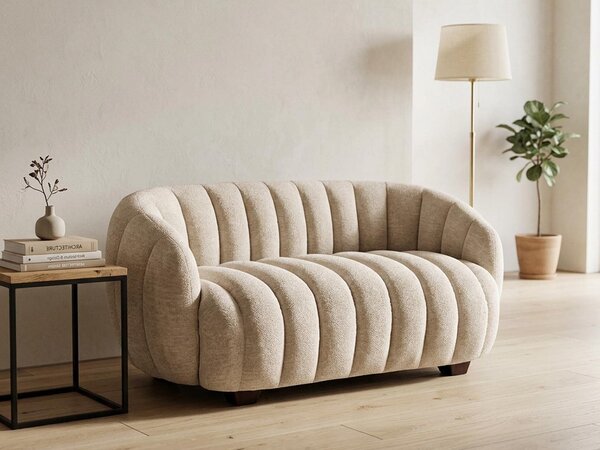 Canapea Houston 2167, Numărul de locuri: 2, Crem, 140x80x70cm, 37.5 kg, Tapiterie, Picioare: Lemn