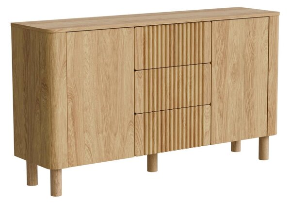 Comodă Houston 2168, Hickory stejar, MDF, PAL laminat, 85x150x40cm, 51.4 kg, Lemn: Fag