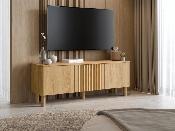 Comodă TV Houston 2169, Hickory stejar, MDF, PAL laminat, 55x150x40cm, 30.7 kg, Lemn: Fag