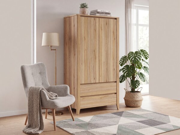 Dulap Talduno 103, Stejar deschis, 200x107x57cm, 87.65 kg, Uși dulap: Cu balamale