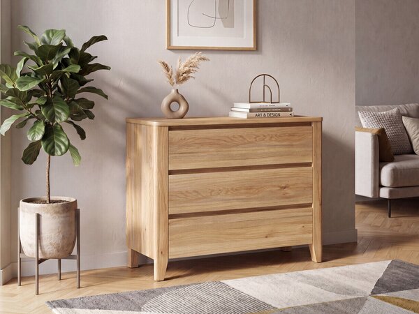 Comodă Talduno 102, Stejar deschis, PAL laminat, 90x117x43cm, 50.7 kg