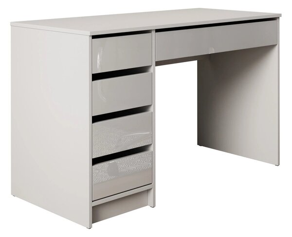 Birou Comfivo Terros I, Alb lucios, Alb, PAL laminat, 76x120x55cm, 38 kg