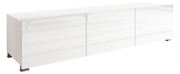 Comodă TV Remus, Alb lucios, Alb, PAL laminat, 37x150x43cm, 25 kg