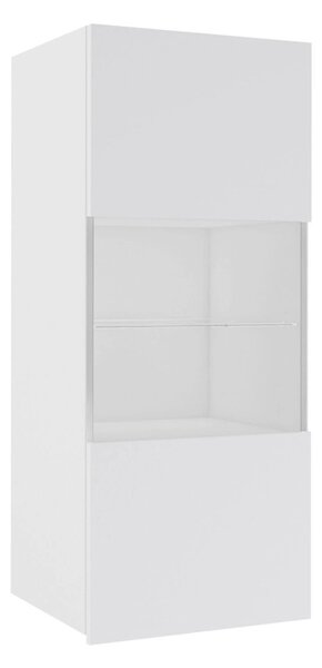 Dulap de perete Remus I, Alb, Alb lucios, Sticlă călită, PAL laminat, 117x45x32cm, 20 kg