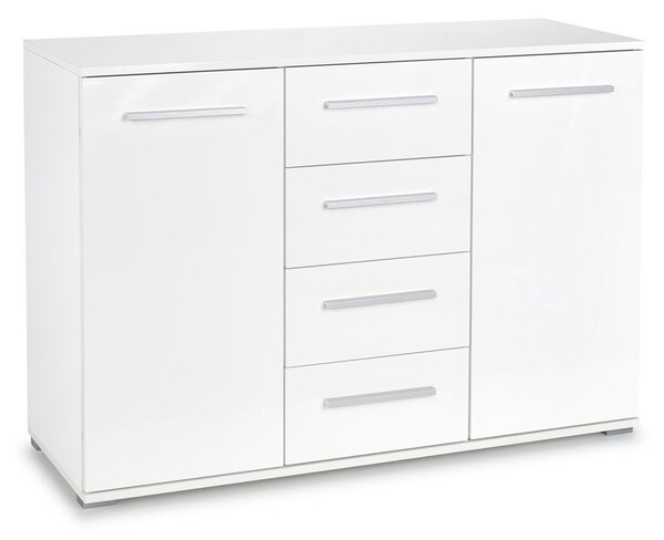 Comodă Cirveso 103, Alb lucios, Alb, PAL laminat, 82x116x41cm, 45.2 kg