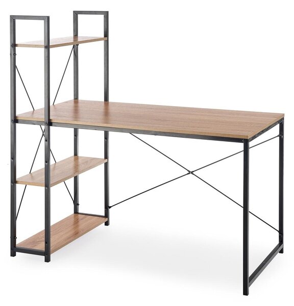 Birou Houston 1888, Negru, Stejar Sonoma, Metal, PAL laminat, 70x120x64cm, 17 kg