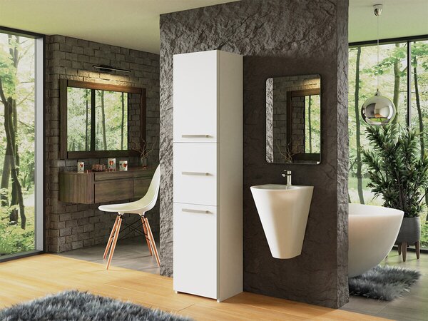 Cabinet de baie neancorat Comfivo Piscator II, Alb, PAL laminat, 170x40x30cm, 28 kg