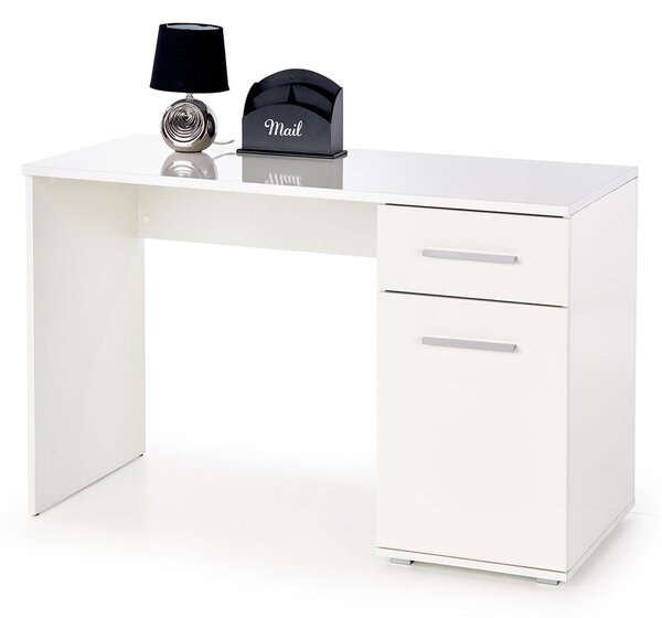 Birou Cirveso 114, Alb, Alb lucios, PAL laminat, 75x120x55cm, 37.5 kg
