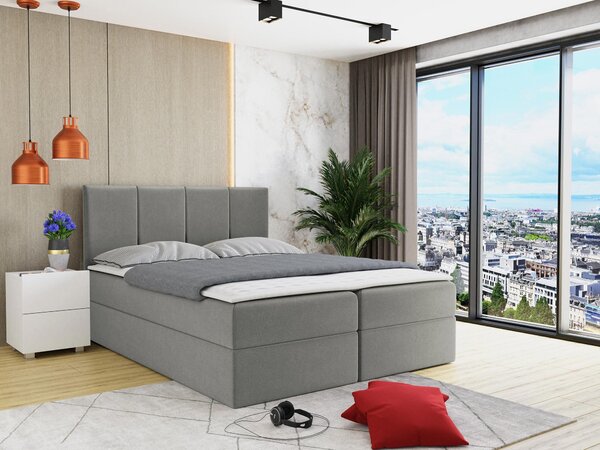 Pat boxspring Oppidum, Tapiterie, 103x144x205cm, 116.5 kg, Lemn: Pin