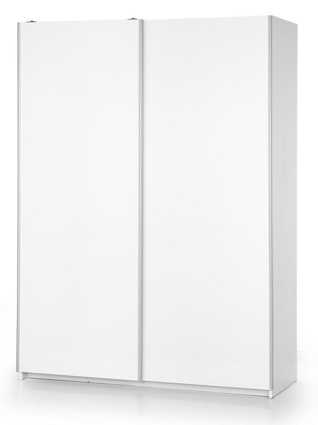 Dulap Cirveso 110, Alb lucios, Alb, 210x153x58cm, 126.7 kg, Uși dulap: Glisante, Numărul de rafturi: 5, Numărul de rafturi: 5
