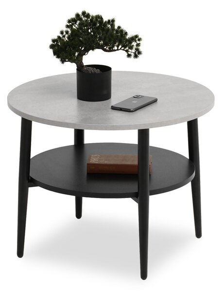 Măsuță de cafea Randolf S (beton + negru). Promo -12%. 1111687