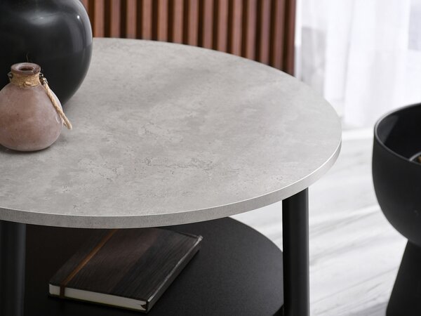 Măsuță de cafea Randolf S (beton + negru). Promo -12%. 1111687