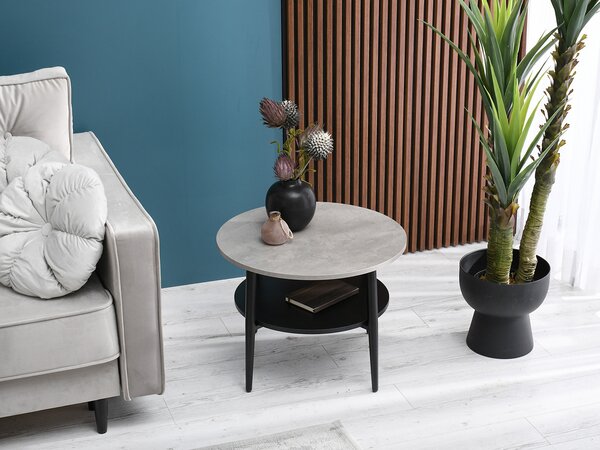 Măsuță de cafea Randolf S (beton + negru). Promo -12%. 1111687