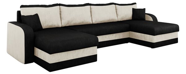 Colțar Comfivo Melissa IV, Funcția de dormit, Spațiu de depozitare, 304x140x80cm, 140.5 kg, Picioare: Plastic