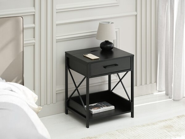 Noptieră Torry (lemn negru + negru). Promo -19%. 1111721