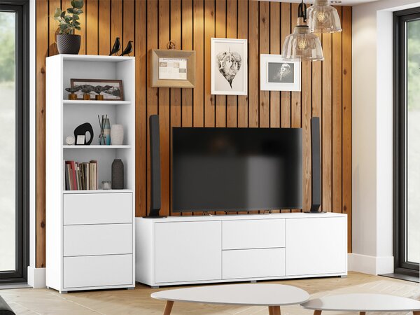 Set de living Comfivo Tutela IV, Alb, PAL laminat, 78 kg