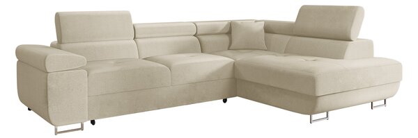 Colțar Comfivo Vinetum, Funcția de dormit, Spațiu de depozitare, 274x203x70cm, 141 kg, Picioare: Metal, Plastic