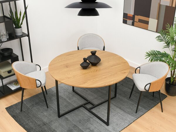 Masă de sufragerie Bird (stejar + negru). Promo -14%. 1111740
