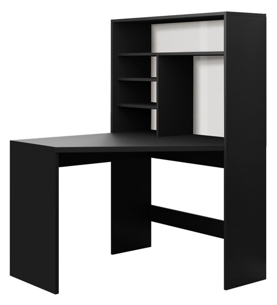 Birou de colt Claral, Negru, PAL laminat, 75x101x96cm, 49 kg