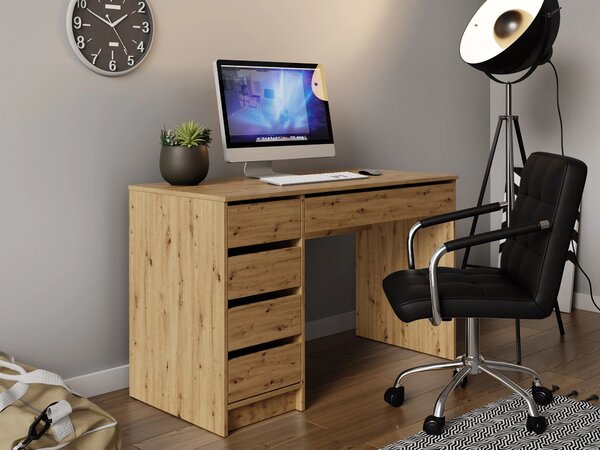 Birou Comfivo Terros I, Stejar artizan, PAL laminat, 76x120x55cm, 38 kg