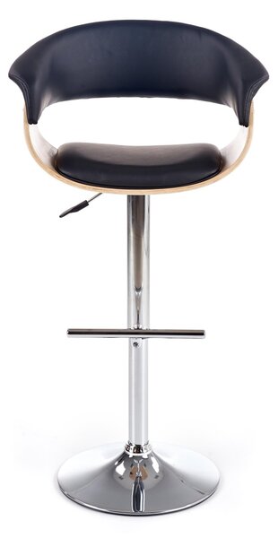 Scaun de bar Houston 181, Stejar deschis, Negru, 90x59x46cm, 11 kg