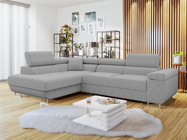 Colțar Comfivo Vinetum, Funcția de dormit, Spațiu de depozitare, 274x203x70cm, 141 kg, Picioare: Plastic, Metal
