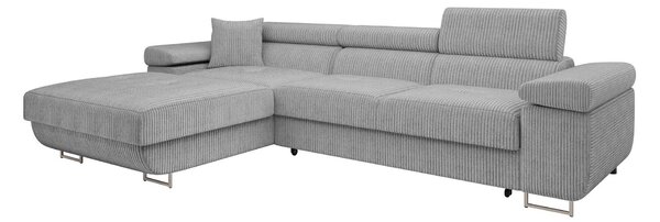 Colțar Comfivo Vinetum II, Funcția de dormit, Spațiu de depozitare, 280x170x70cm, 140 kg, Picioare: Metal, Plastic