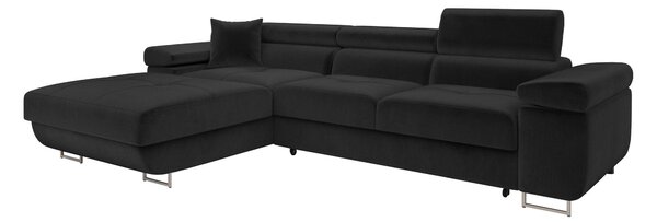 Colțar Comfivo Vinetum II, Funcția de dormit, Spațiu de depozitare, 280x170x70cm, 140 kg, Picioare: Plastic, Metal