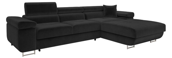 Colțar Comfivo Vinetum II, Funcția de dormit, Spațiu de depozitare, 280x170x70cm, 140 kg, Picioare: Metal, Plastic