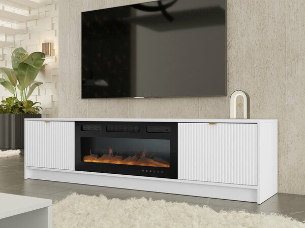 Comodă TV Comfivo Papilio II, Alb, MDF, PAL laminat, 48x182x40cm