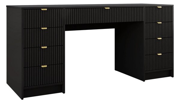 Birou Comfivo Papilio I, Negru, MDF, PAL laminat, 76x154x55cm, 51 kg