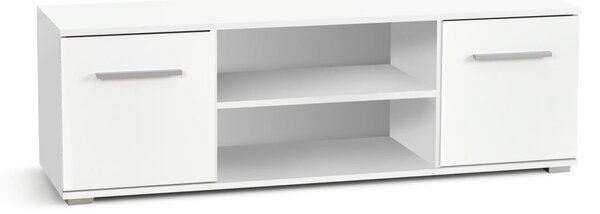 Comodă TV Cirveso 109, Alb lucios, Alb, PAL laminat, 44x137x40cm, 28.5 kg