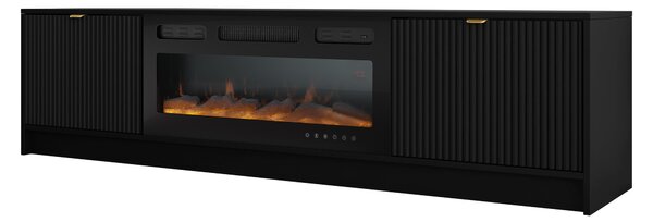 Comodă TV Comfivo Papilio II, Negru, MDF, PAL laminat, 48x182x40cm