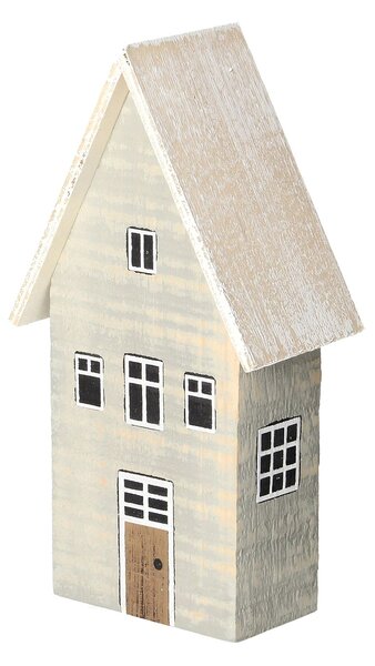 Dekoracja Casa de zăpadă 19cm alb-gri
