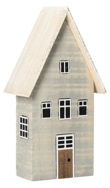 Dekoracja Casa de zăpadă 19cm alb-gri