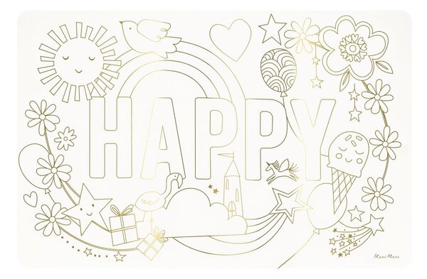 Suporturi pentru farfurii 8 buc. din hârtie 28x42.5 cm Happy Icons – Meri Meri