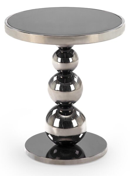 Măsuță laterală Houston 1904, Argint, Negru, Metal, 46cm, 7 kg